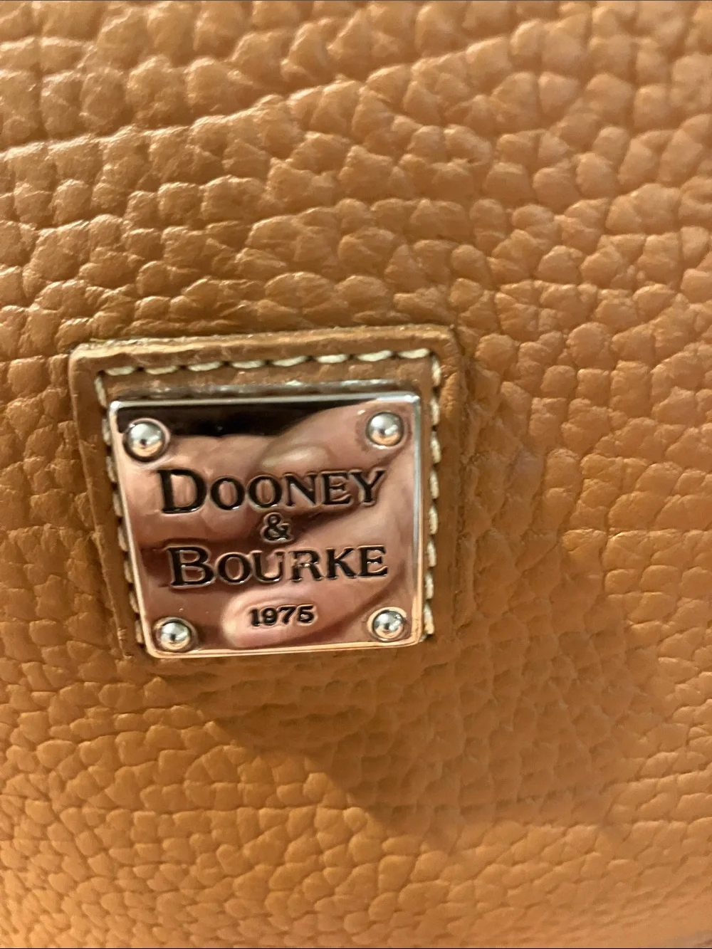 Dooney & Bourke Brown Pebbled Leather Dome Satchel